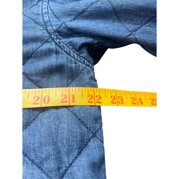 Tribal Jeans Long Button Front Quilted Jacket Barn Coat Fisherman Cottage Gorp S - Picture 3 of 6